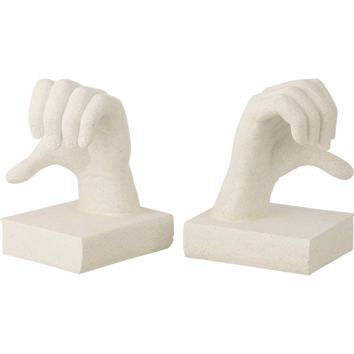 Serre-livres mains love en résine, Lot de 2 blanc, RECOLLECTION