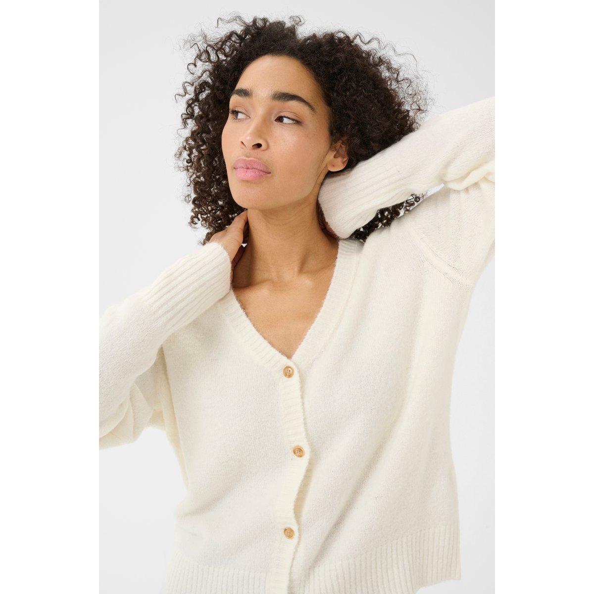 Cardigan à tricot blanc chalk, KAFFE