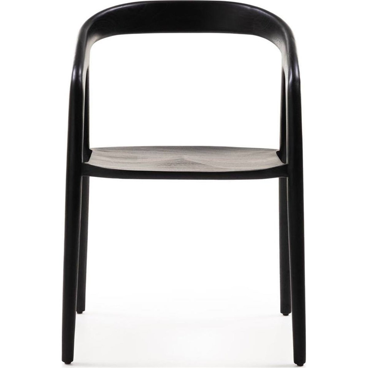 Chaise arrondie en teck collection NIBI OKA noir, RECOLLECTION