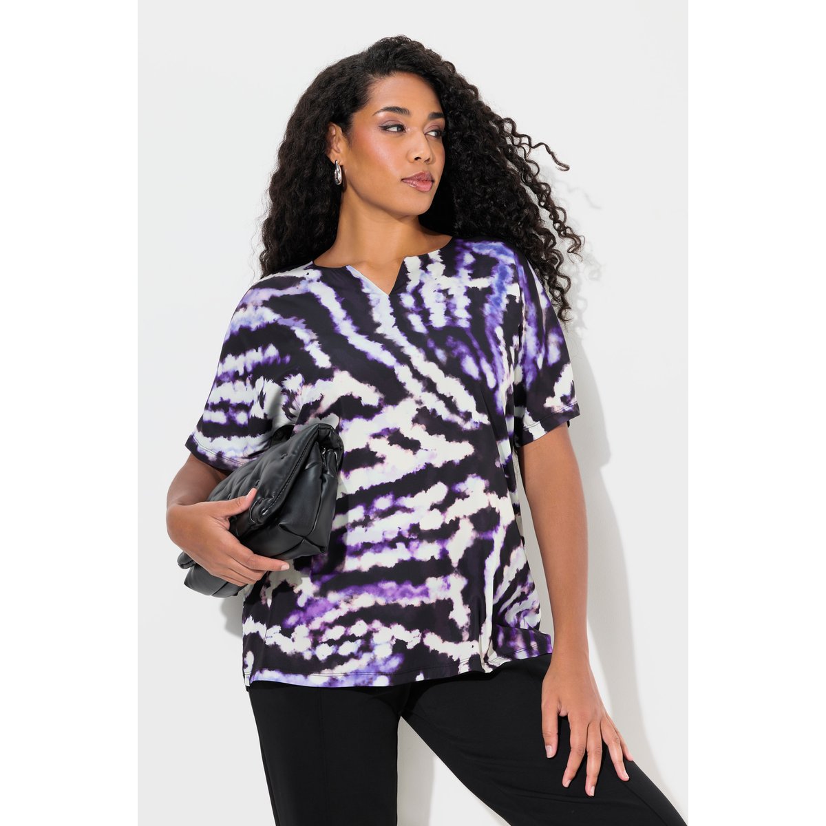 Blouse à motif batik noir, ULLA POPKEN