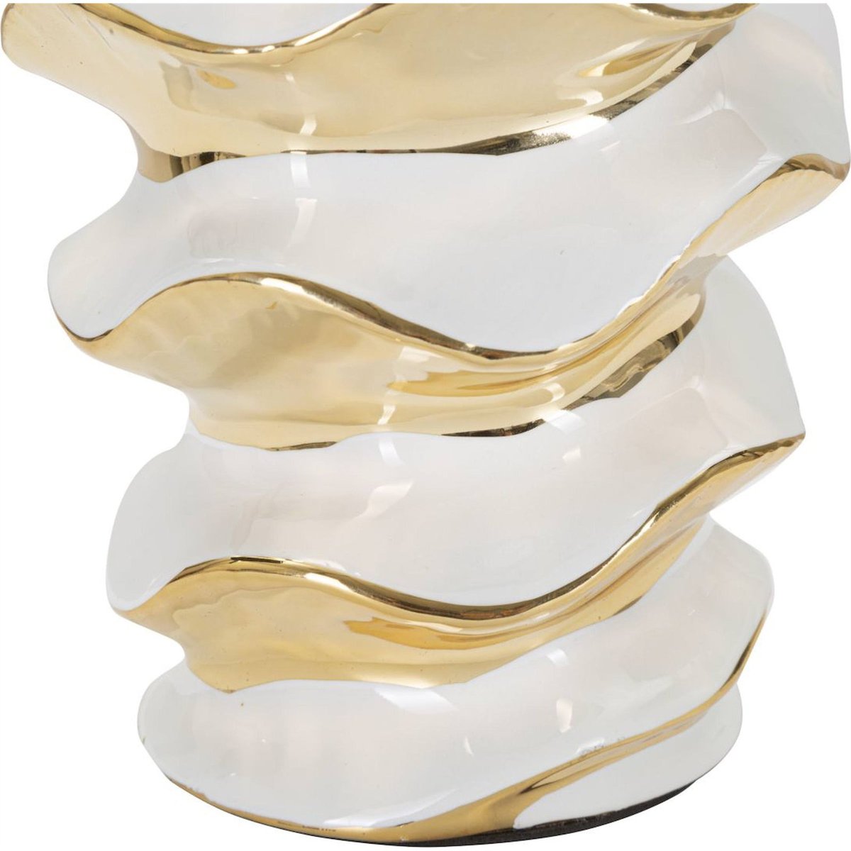 Lampe à poser en céramique effet ruche GLAM blanc et doré, RECOLLECTION