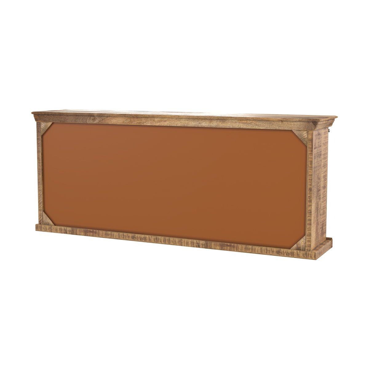 Grand buffet en bois et métal 3 portes 3 tiroirs - TABUK bois foncé et métal gris foncé, MAISON PAVANE