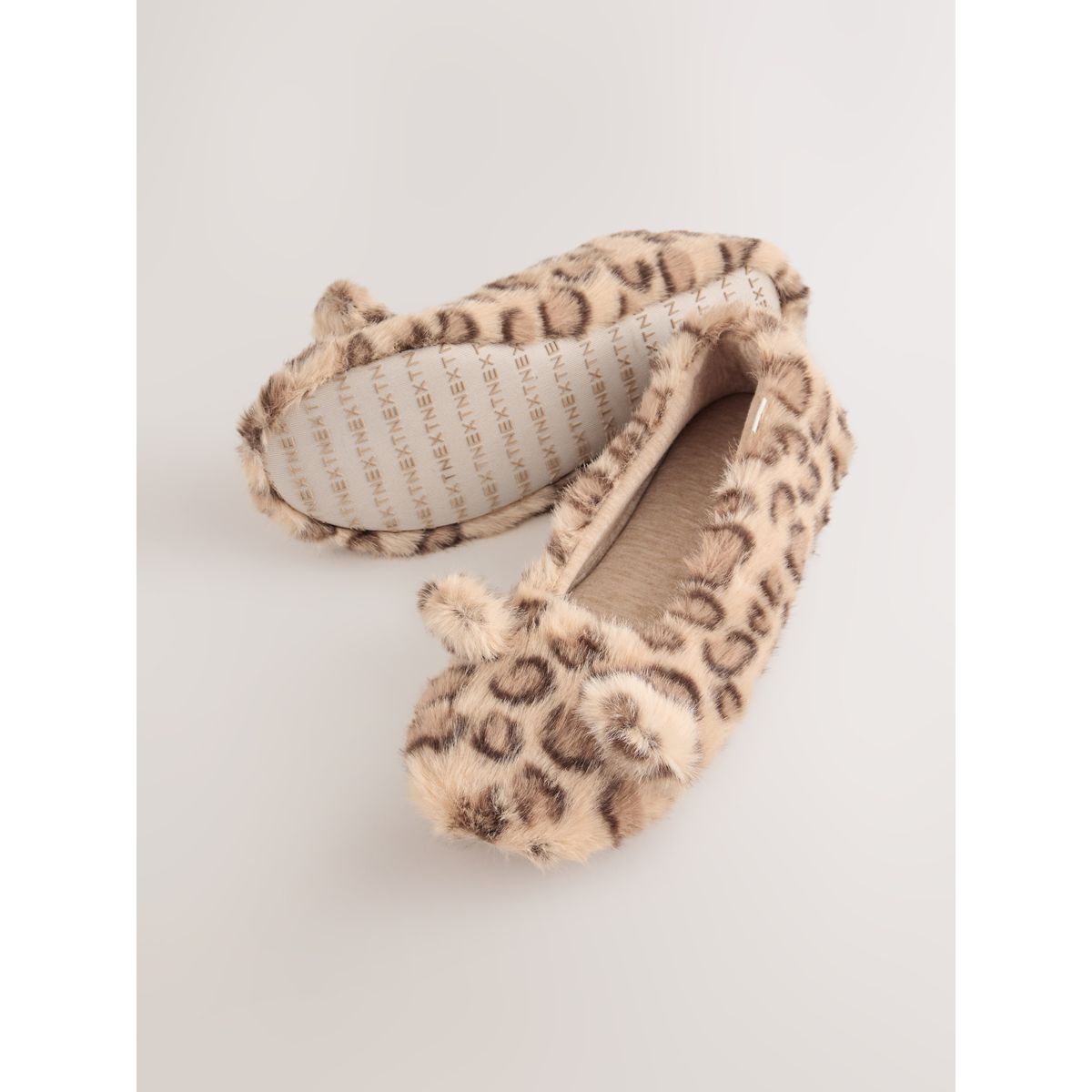 Chaussons à imprimé ballerine marron/animal, NEXT