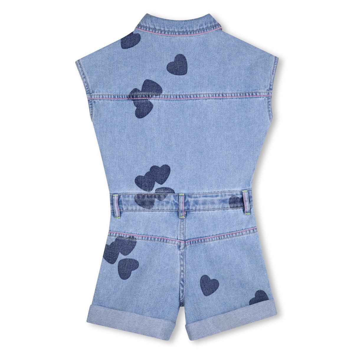 Combishort en jean double stone+bleach, BILLIEBLUSH