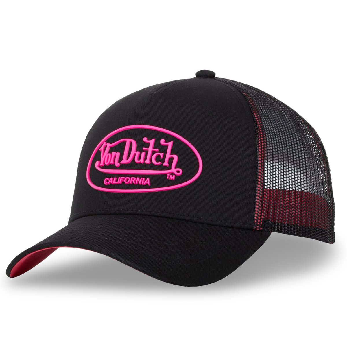 Casquette Trucker DOM noir/rose fluo, VON DUTCH
