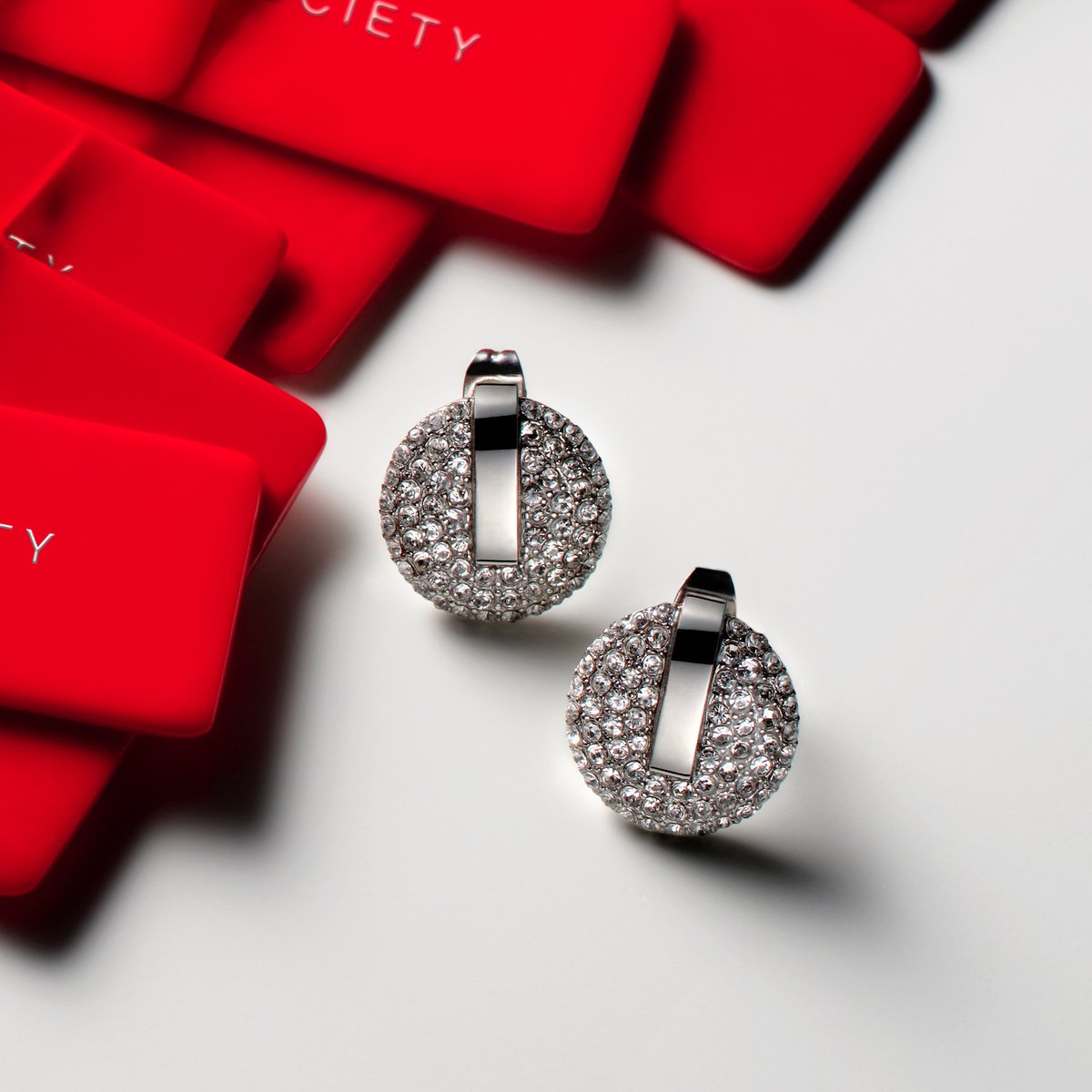Boucles d'oreille T-ROUND acier inoxydable, TRUSSARDI