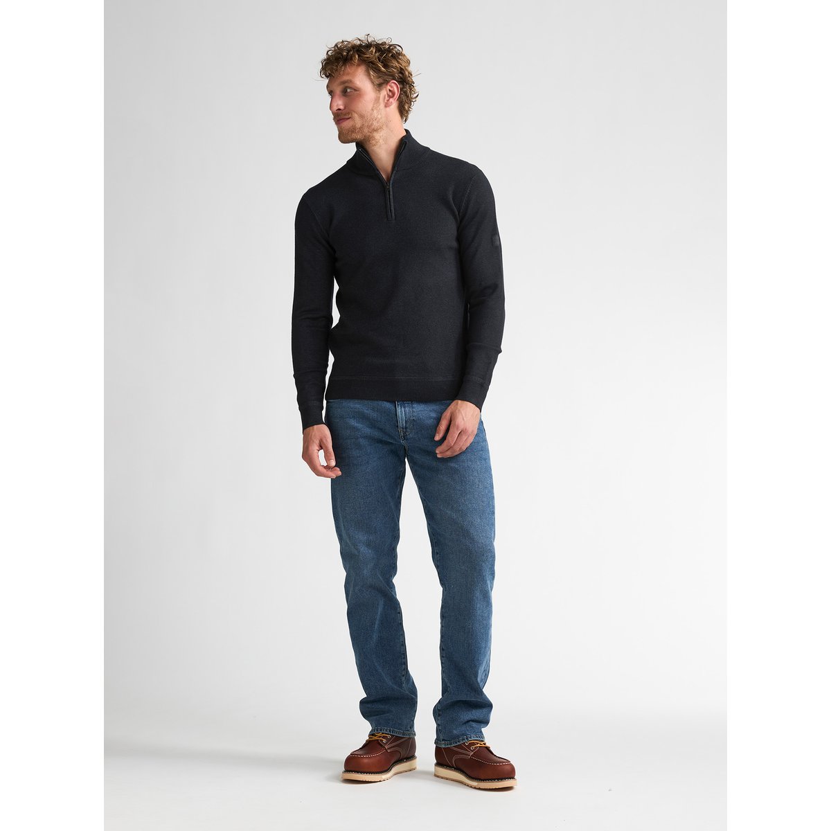 Pull col zippé steelford noir deep black, PETROL INDUSTRIES