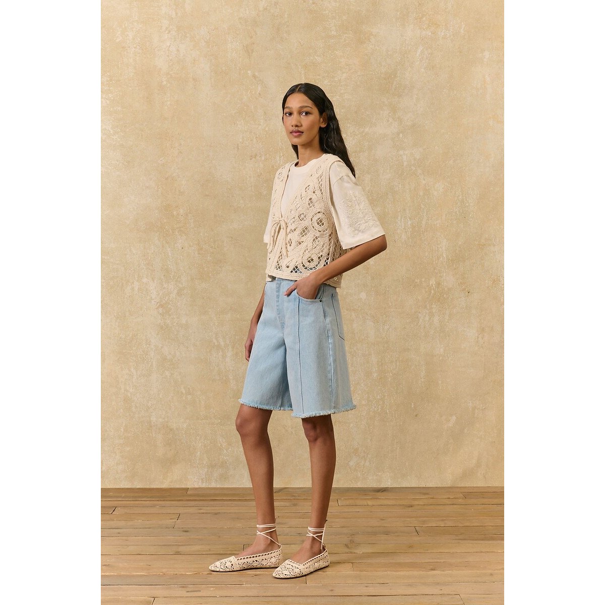 Gloria Embroidered Sleeveless Top cream, LOUISE MISHA