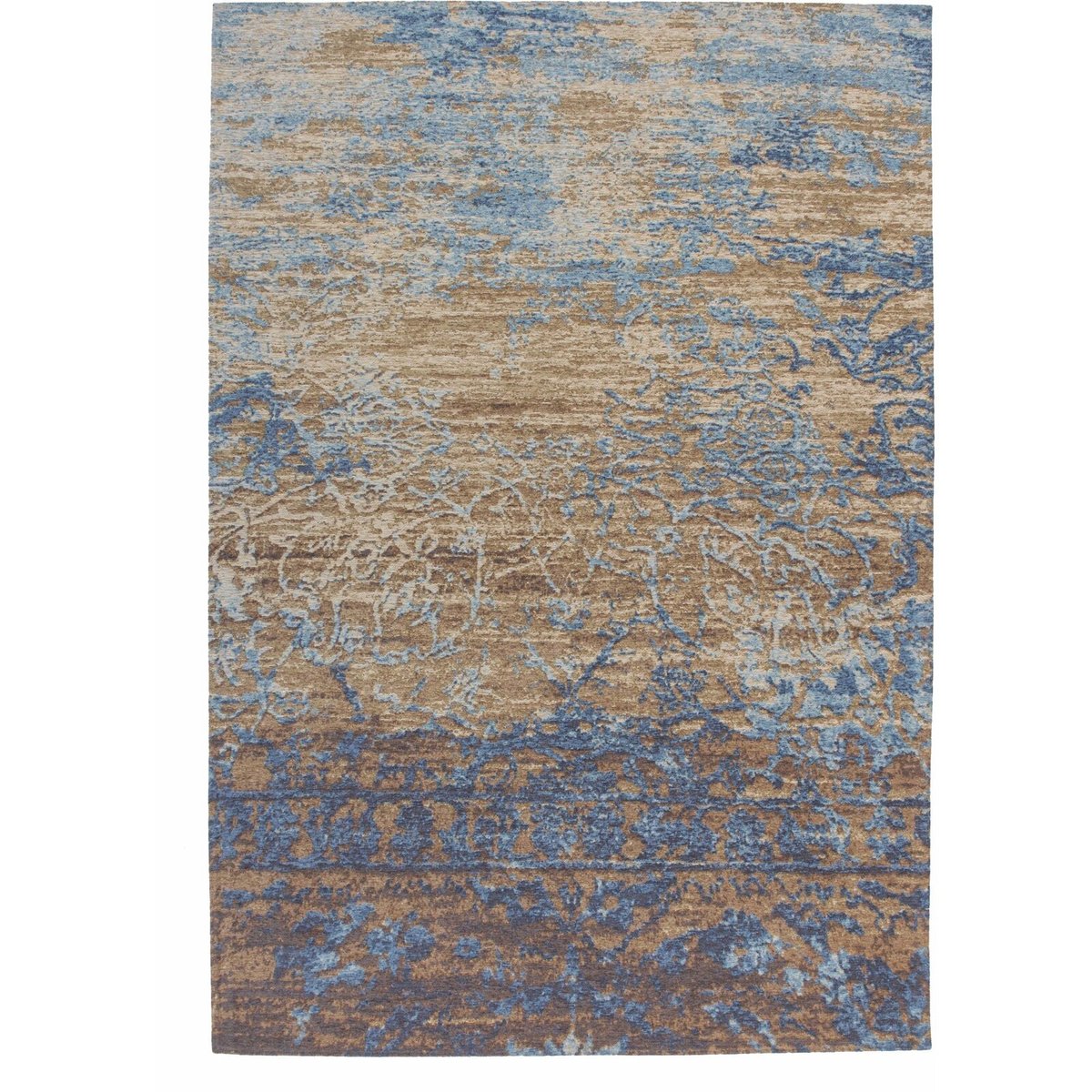 Tapis tissé à la main rectangulaire bleu, beige, ARTE ESPINA