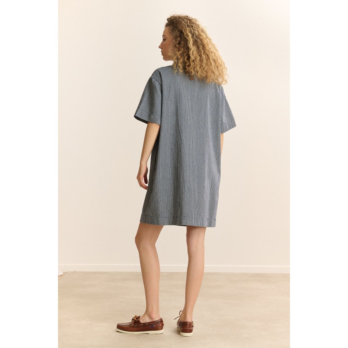 Robe chemise courte à rayures  CALIE marine, GARANCE PARIS 