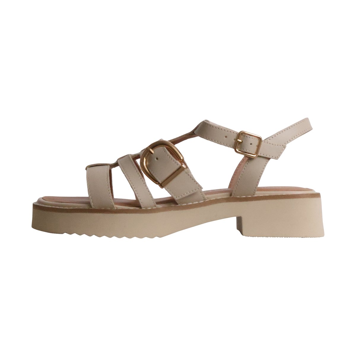 Sandales Cuir Claudia crème, EMILIE KARSTON