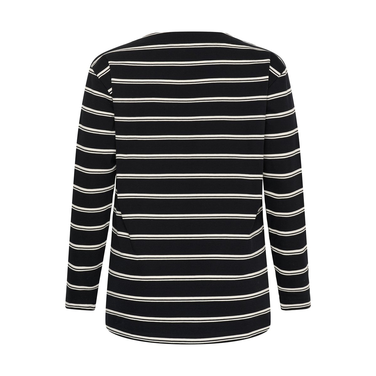 T-shirt à manches longues noir blanc black/white stripe, KAFFE CURVE