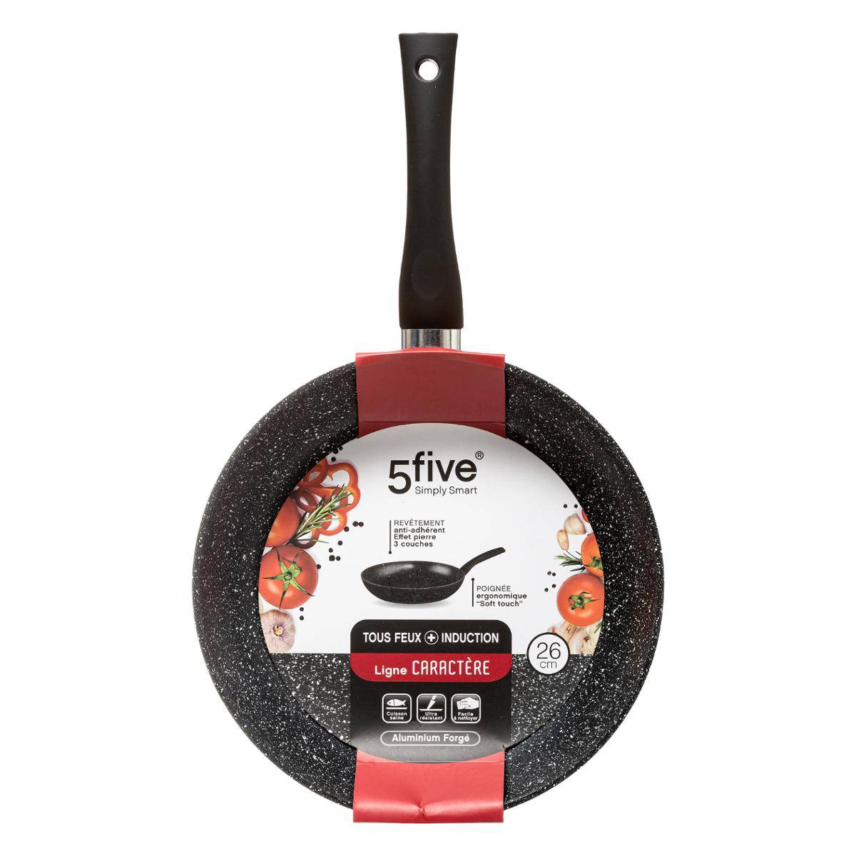 Poêle en aluminium forgé CARACTÈRE noir, 5FIVE SIMPLY SMART