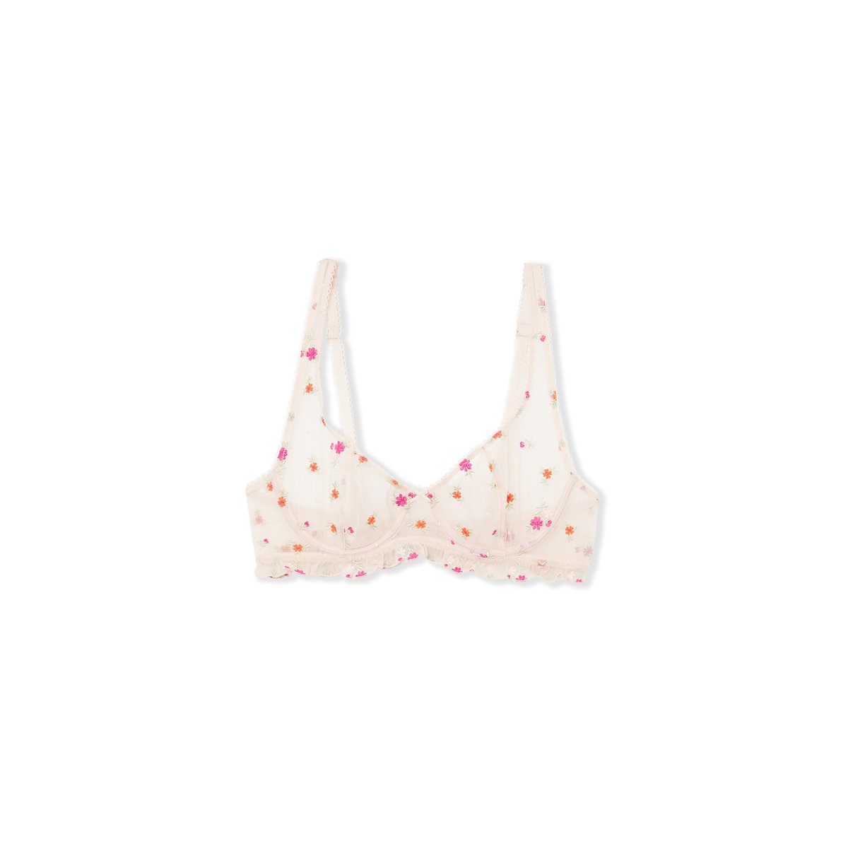 Soutien-gorge avec broderie FREESIA imp fond rose, ETAM