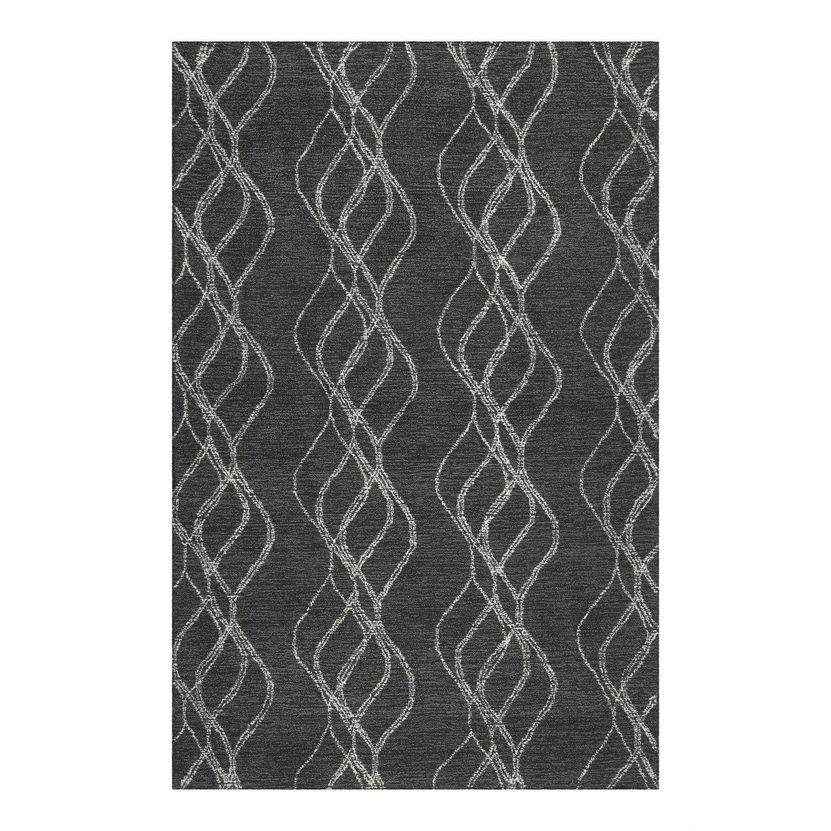 Tapis pure laine tissé main chic ,  HENDRIK anthracite, WECON HOME