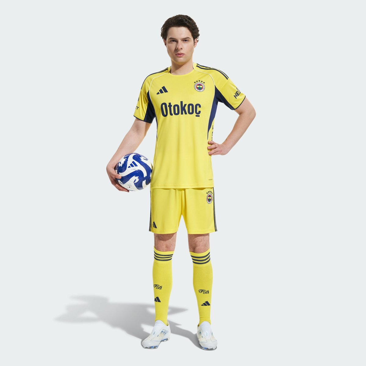 Maillot Extérieur Fenerbahce 2025/2026 bright yellow / dark blue, adidas Performance