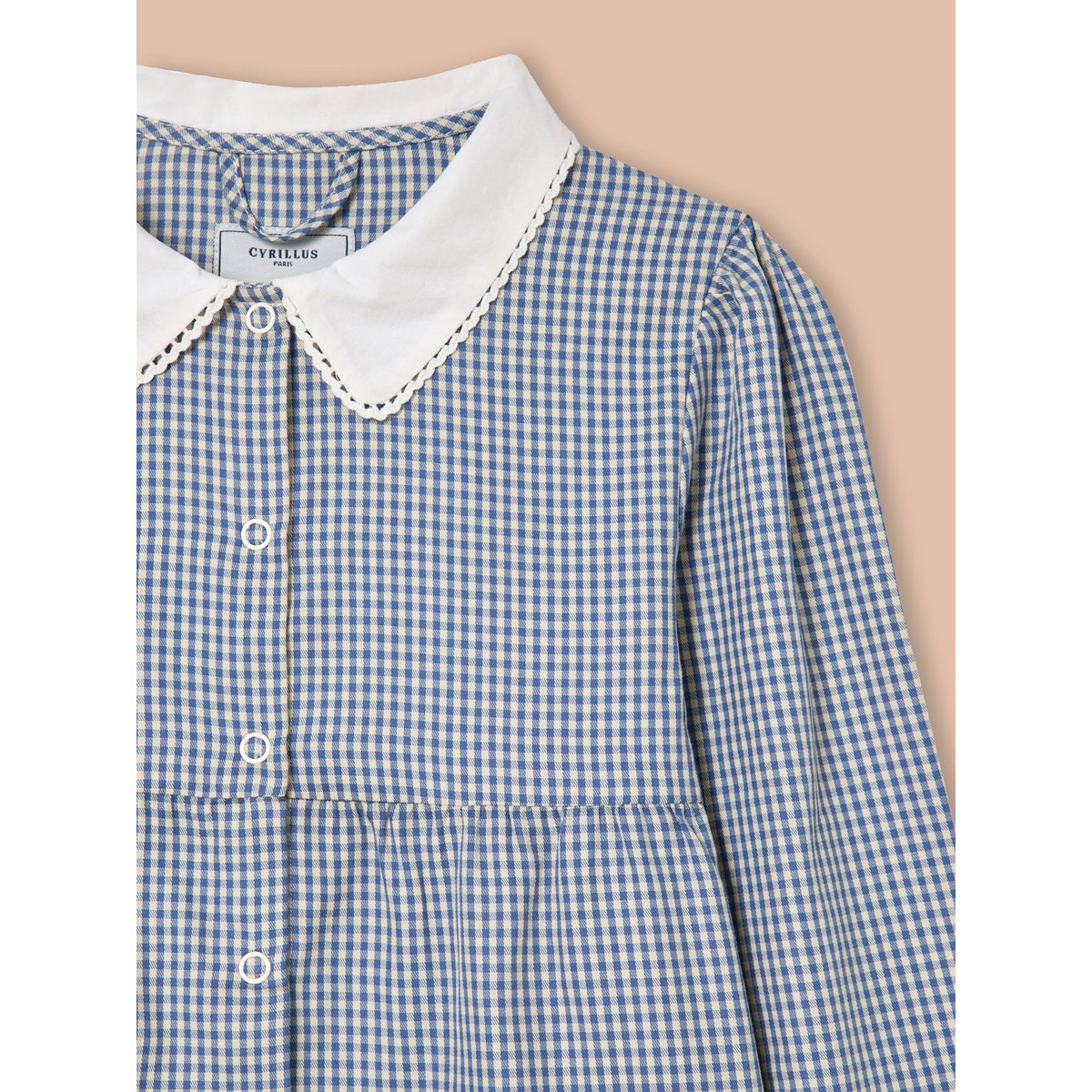 Tablier vichy vichy bleu, CYRILLUS