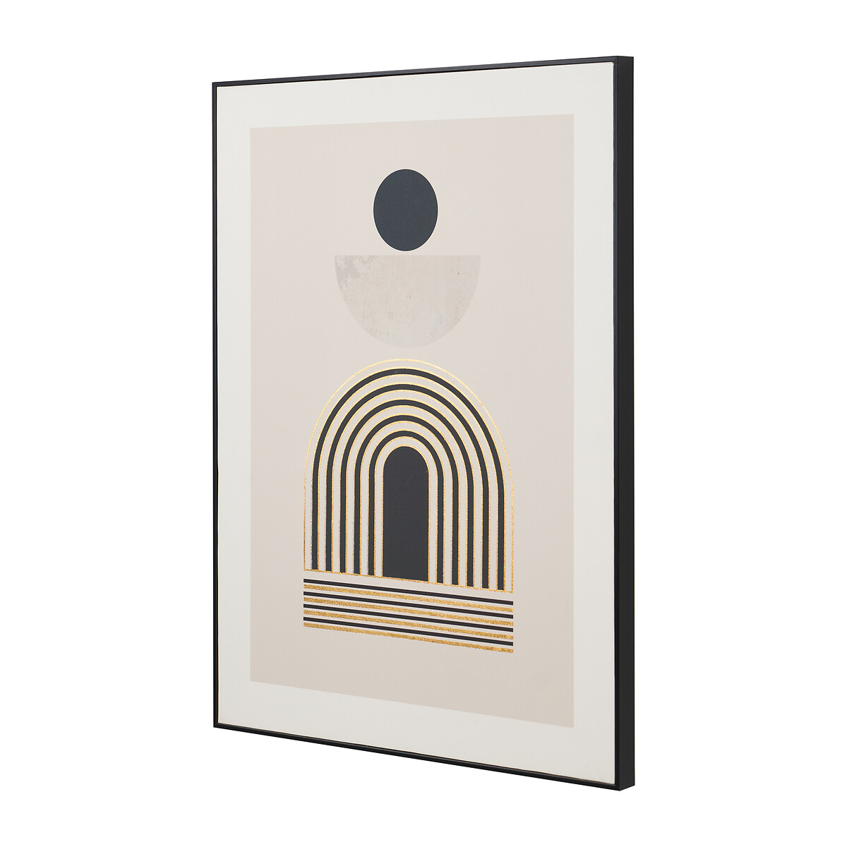 60x80cm Art Deco Print with Black Frame black/white/gold-coloured, ÉDITÉ