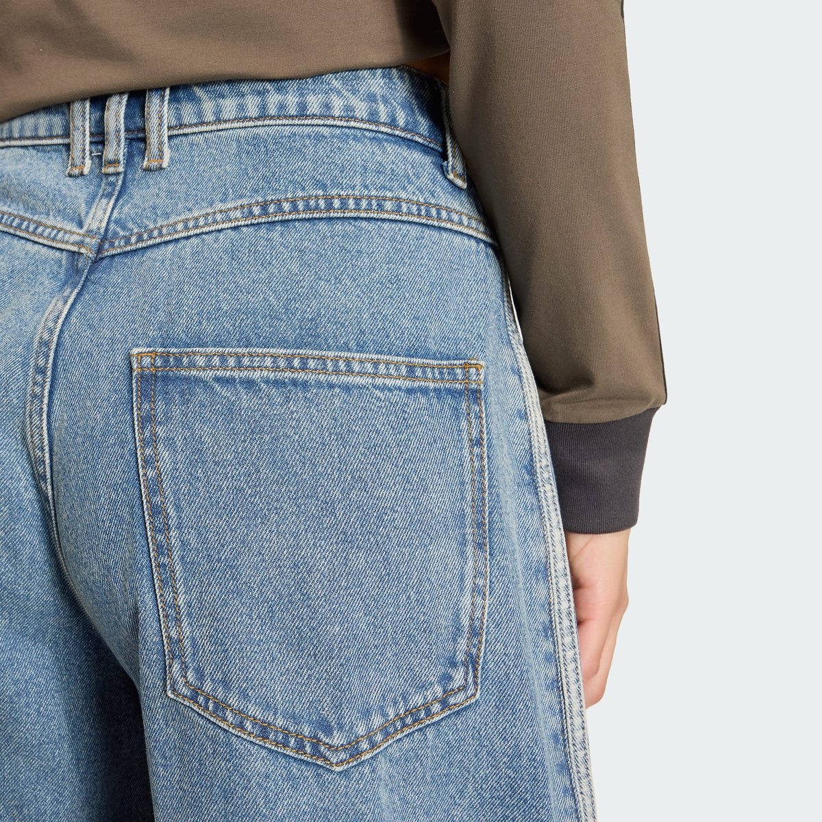 Pantalon Barrel Taille Haute Denim worn blue denim, adidas Originals
