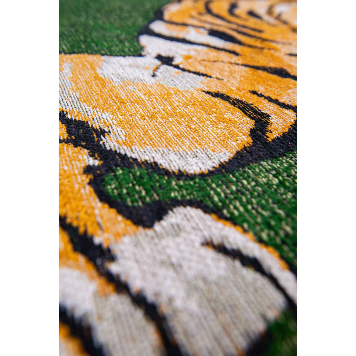Tapis de salon et chambre tissé plat GREEN TIGER vert, NOVATREND