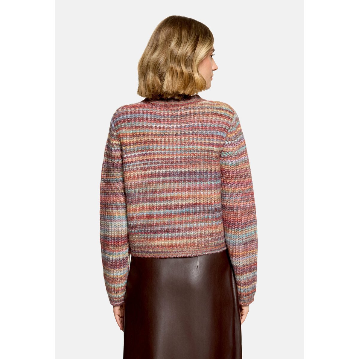 Cardigan en maille à encolure ronde pink/green, CARTOON