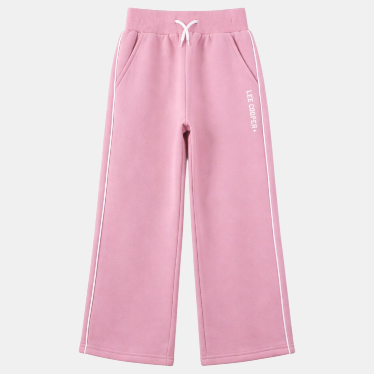 Pantalon de jogging large à bandes latérales, coupe décontractée et taille élastique à cordon WIDE LEG rose, LEE COOPER