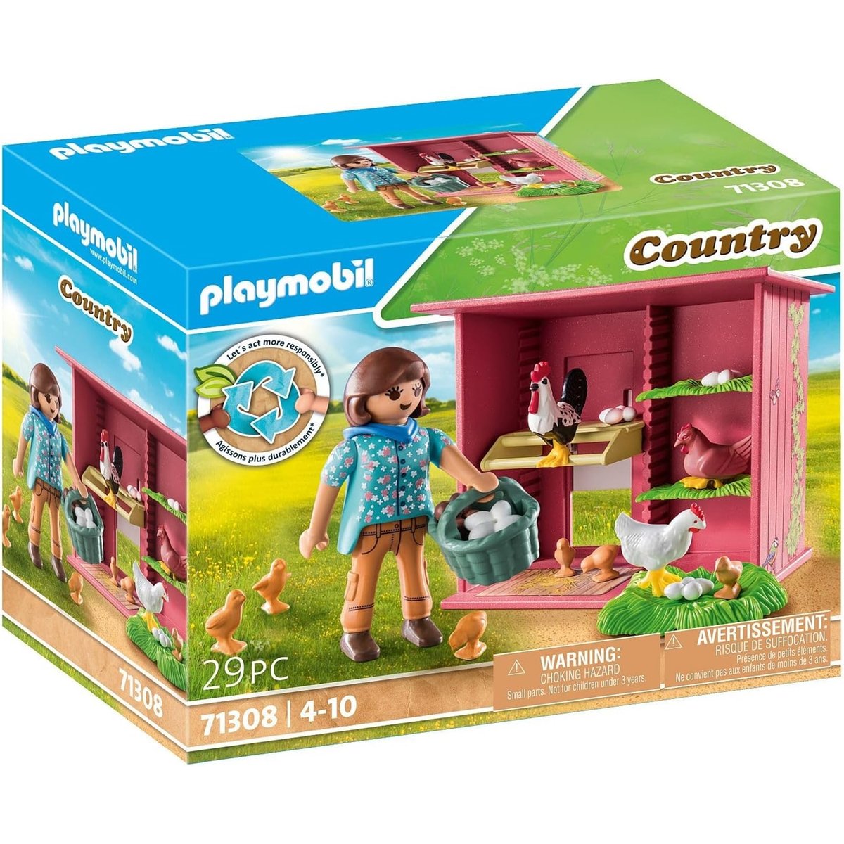 Agricultrice et poulailler multicolore, PLAYMOBIL