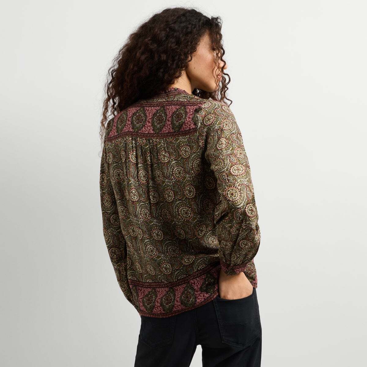 Blouse Fluide À Imprimé Ornemental vert kaki, PEPE JEANS