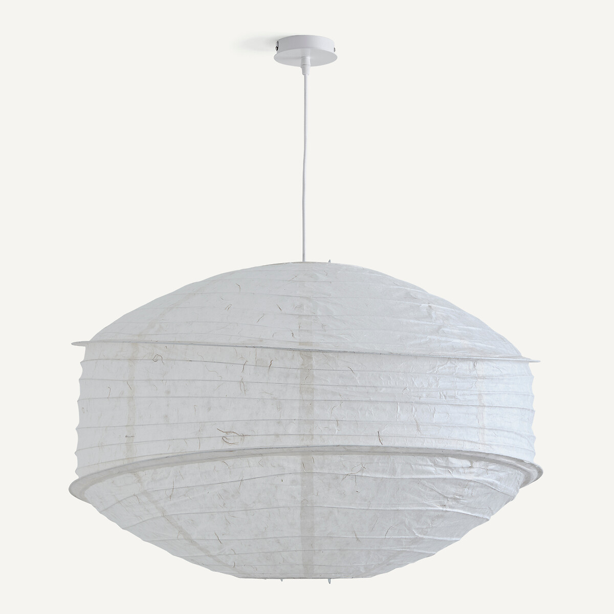 Nassah Pendant Light in Textured Paper, Diameter 68cm white, AM.PM