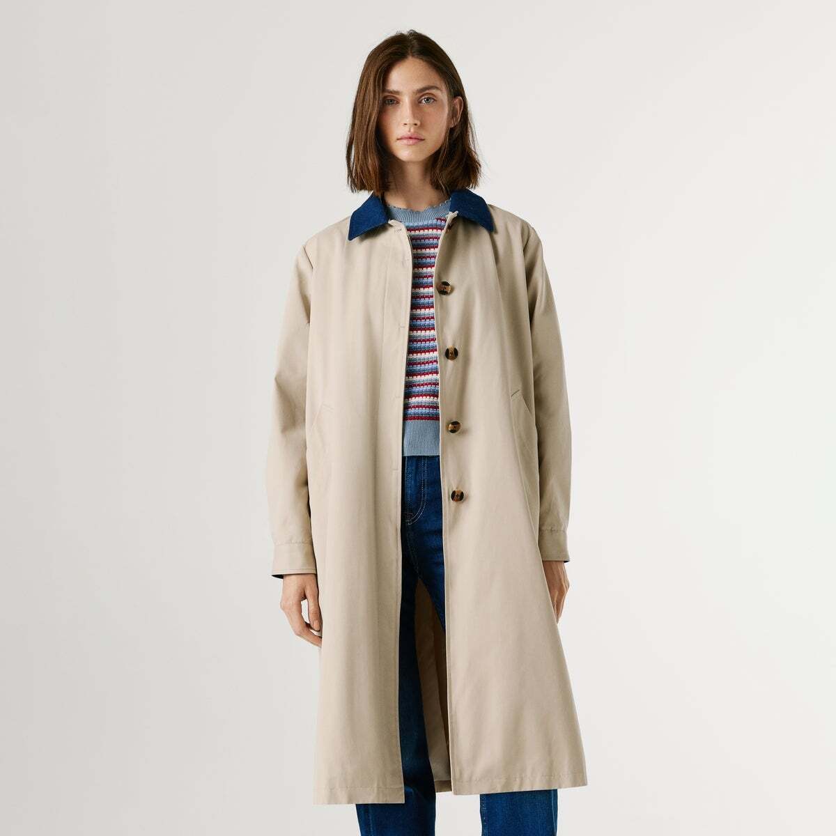 Trench-Coat Avec Col Chemise beige clair, PEPE JEANS
