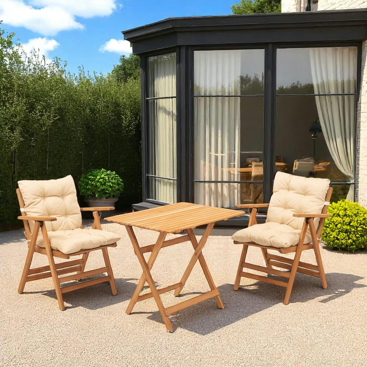 Salon de jardin en bois - compact & confort SORA bois naturel, PIER IMPORT