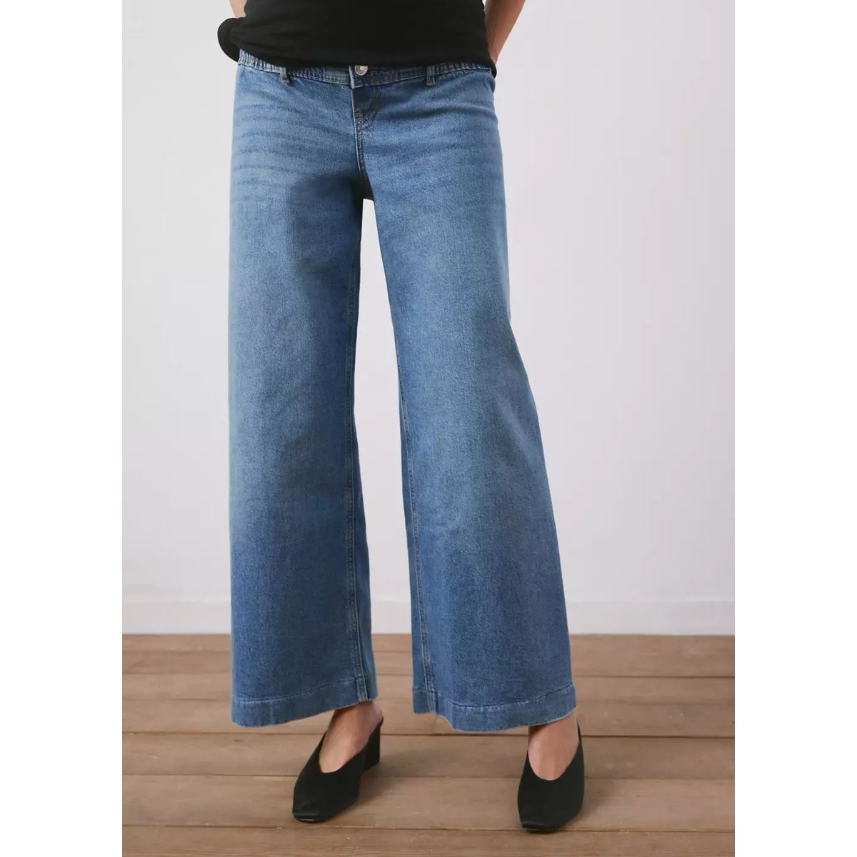 Jean large de grossesse bleu moyen, MANGO