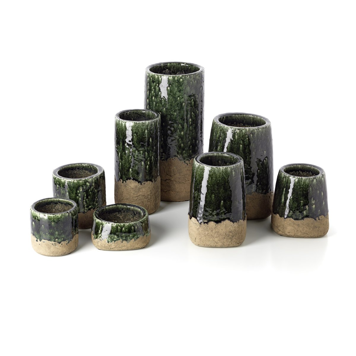 Vase en grès cérame MOSS vert forêt, BAZAR BIZAR