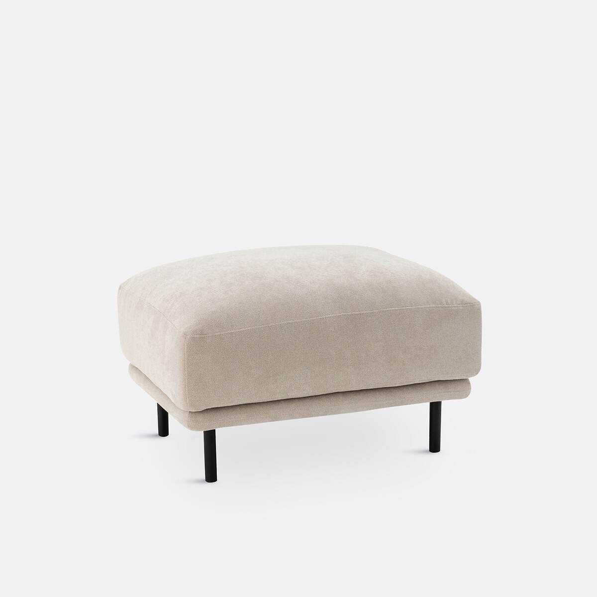 Pouf tissu texturé, Victor grège, LA REDOUTE INTERIEURS