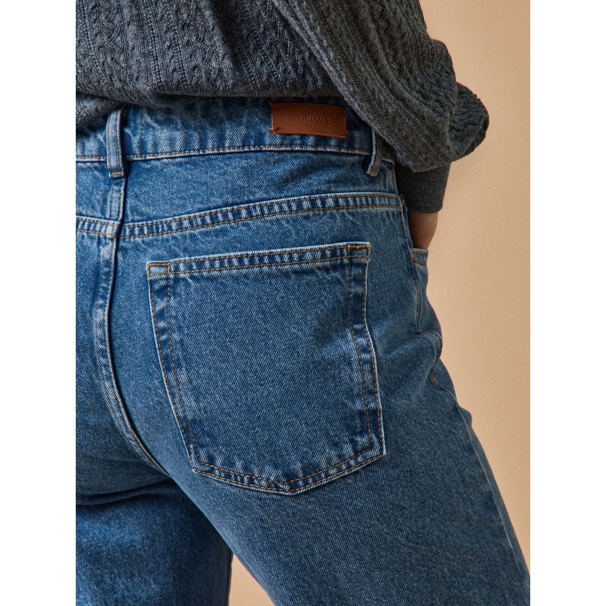 Jean mom  Claire coton biologique délavage écoresponsable denim stone, CYRILLUS