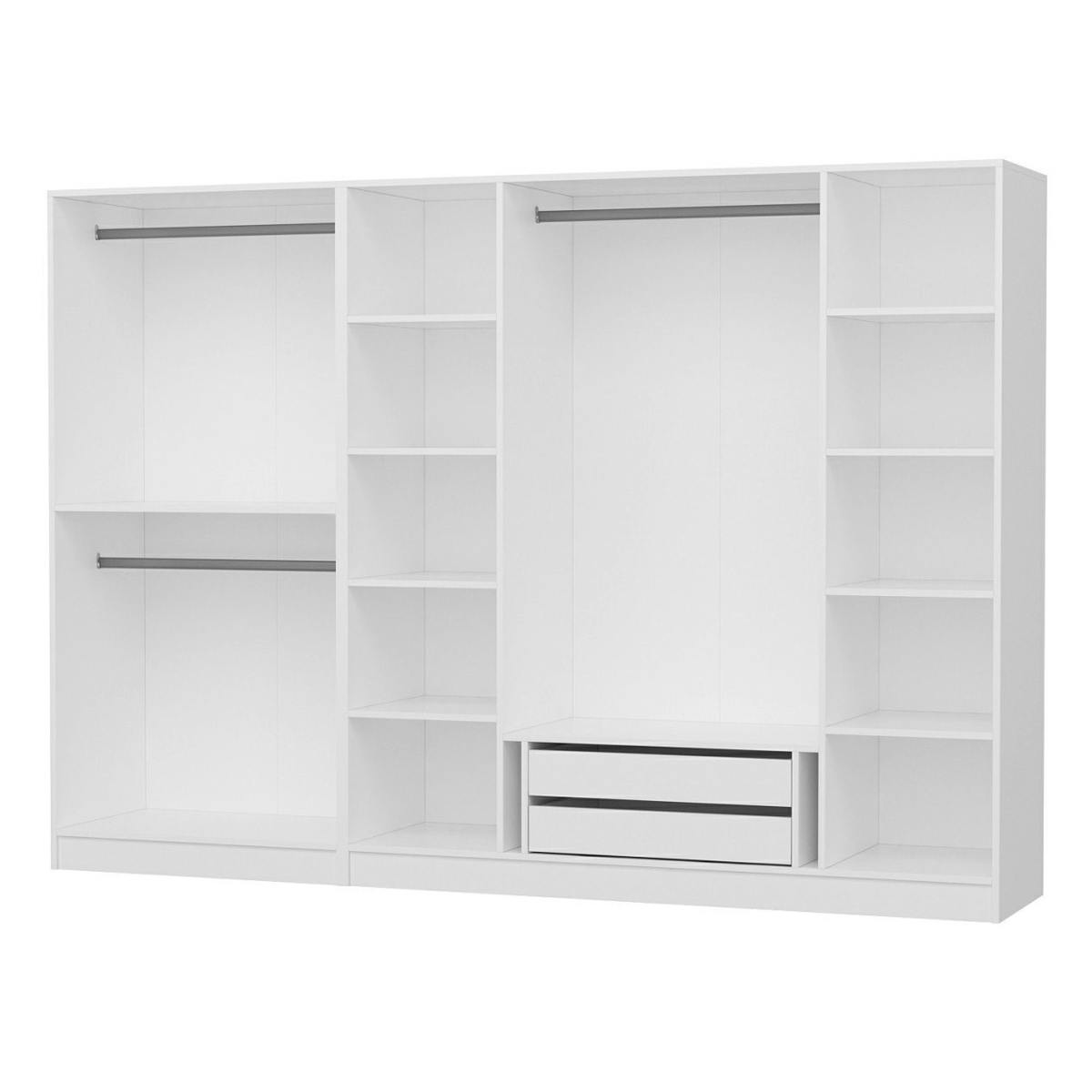 Armoire dressing avec portants et niches BYRON blanc, PIER IMPORT