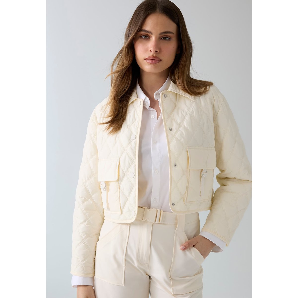 Veste Courte Matelassée blanc, GUESS