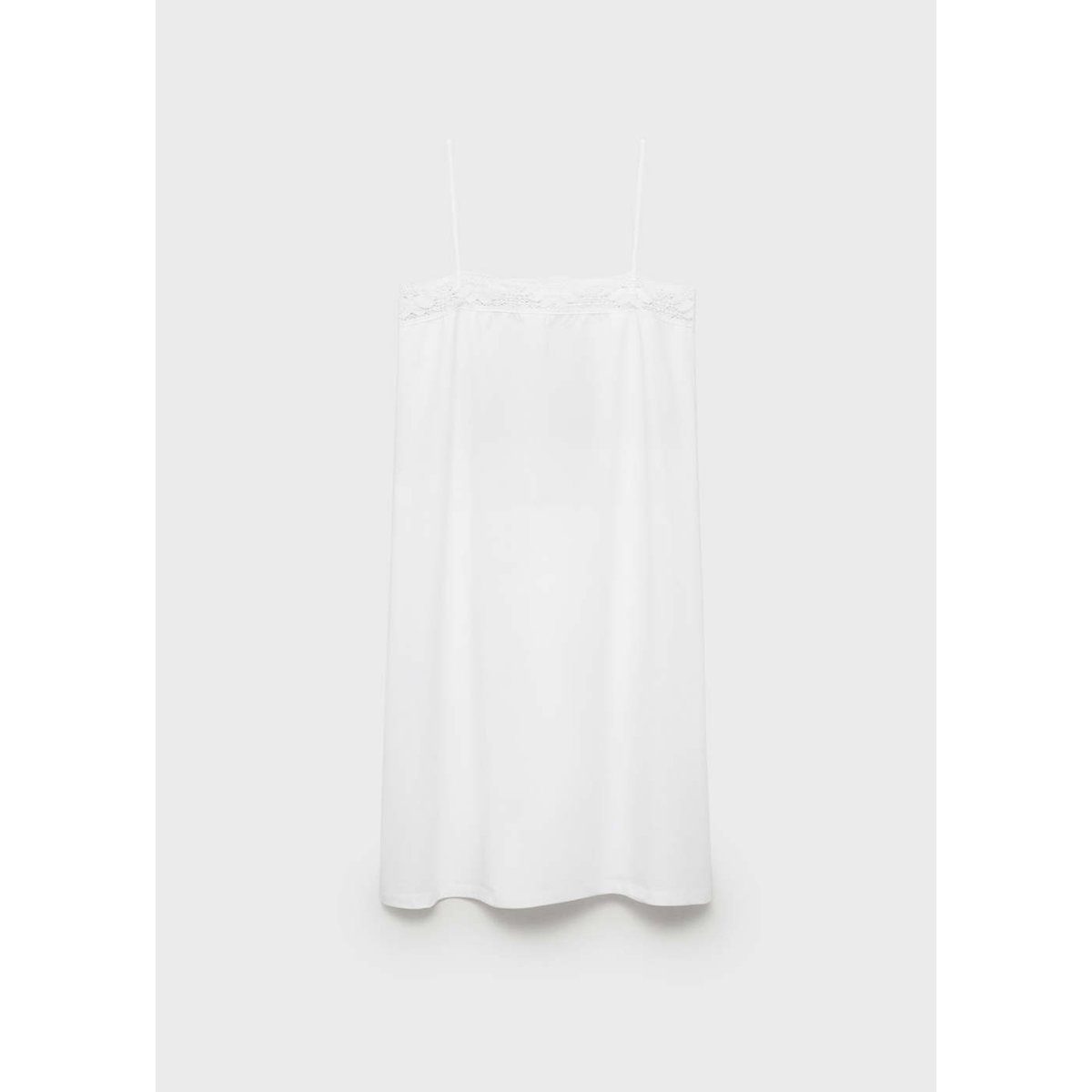 Nuisette coton dentelle blanc, MANGO