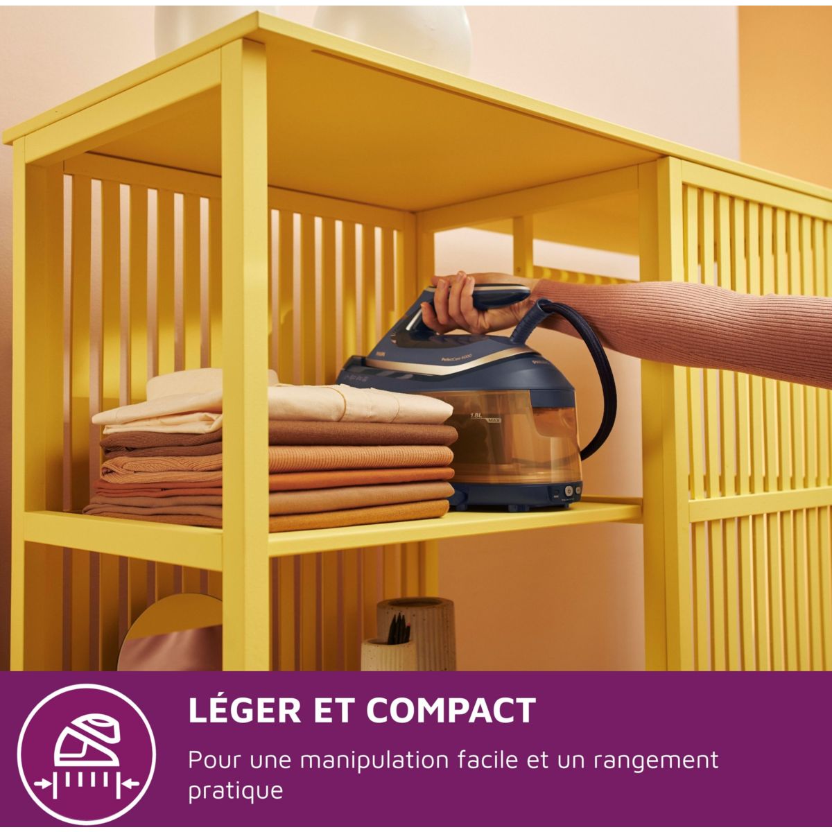 Centrale vapeur PSG6066/20 PerfectCare Compact Série 6000 Bleu/Doré 1.8L, 8 bars noir et dorã©, PHILIPS