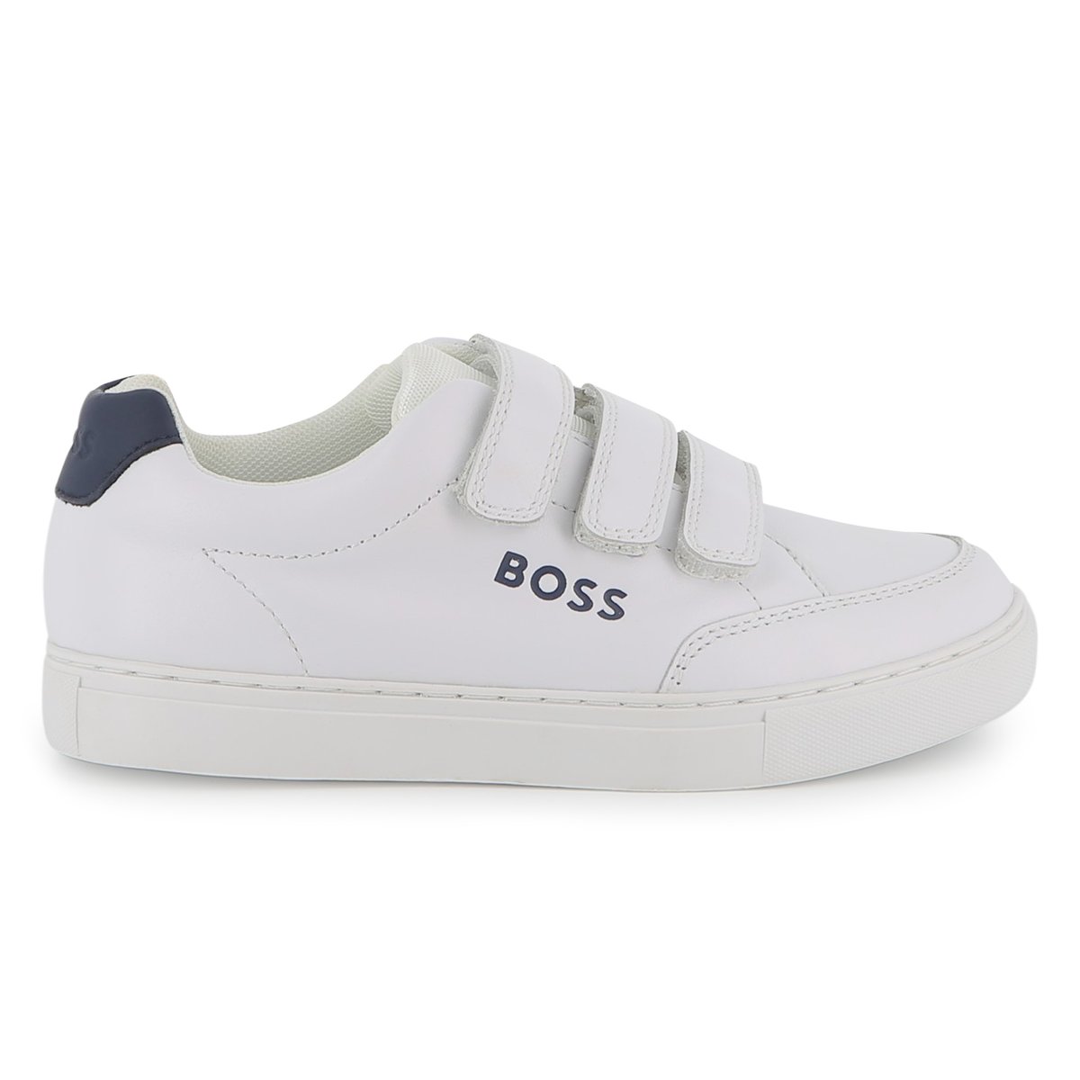 Sneakers in pelle bovina blanc, BOSS KIDSWEAR