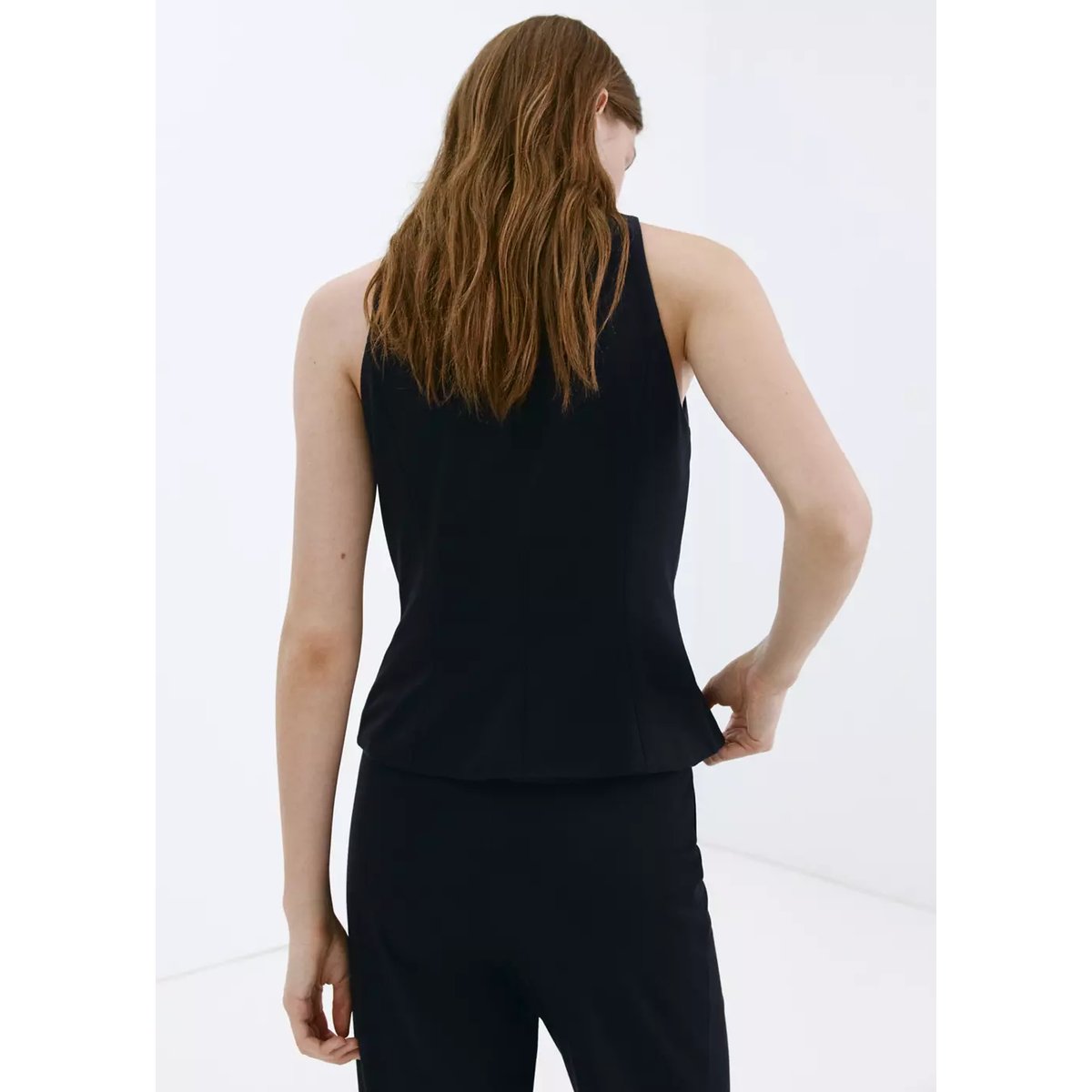 Gilet cintré zippé bleu marine, MANGO