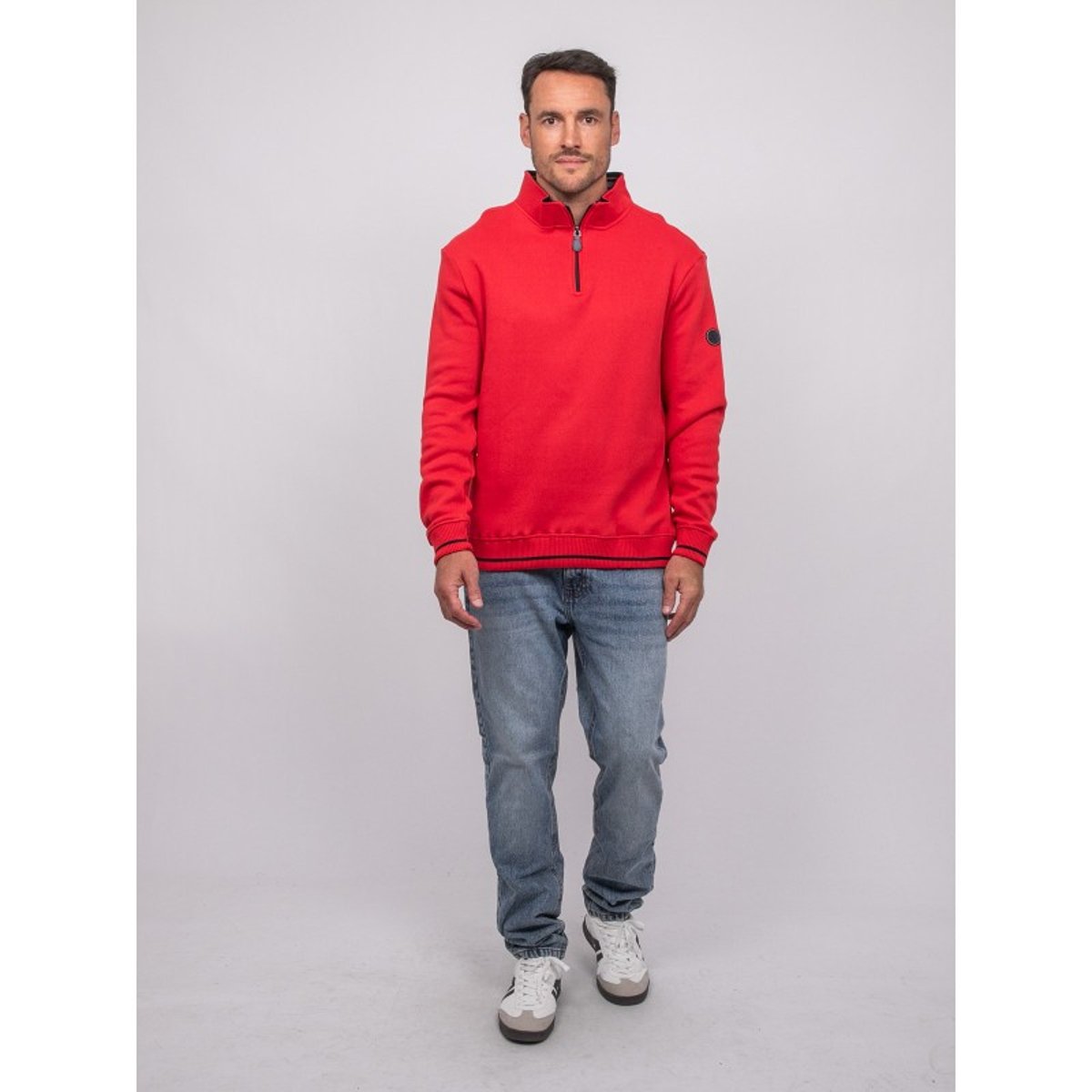 Sweat Col Montant Zippé Wirubon rouge, RITCHIE