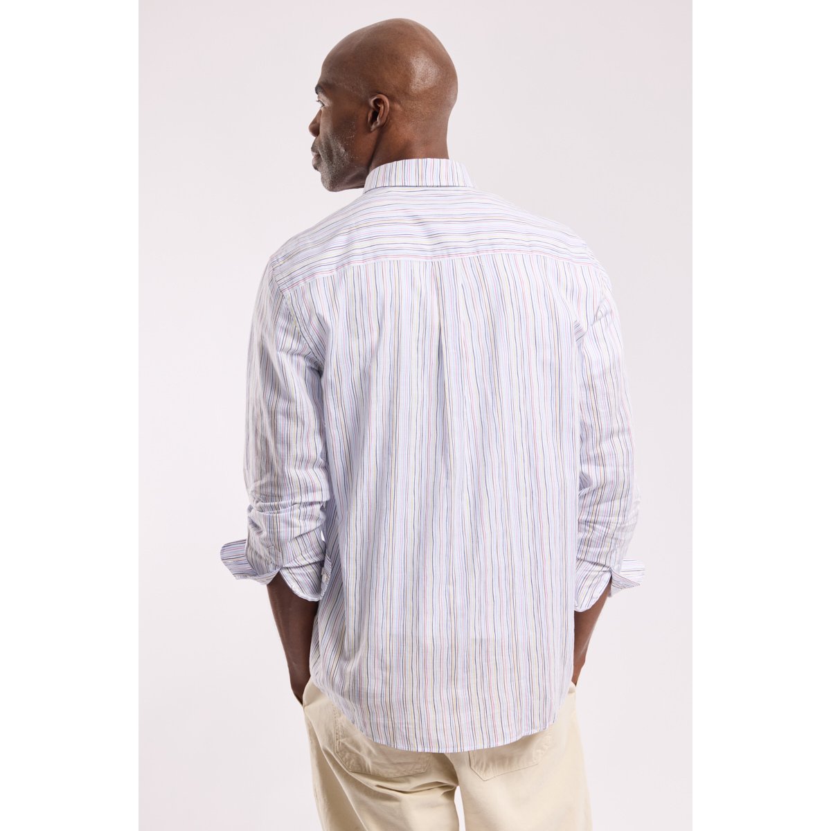Chemises fines rayures multicolores en coton rayures multicolores, ARMOR-LUX