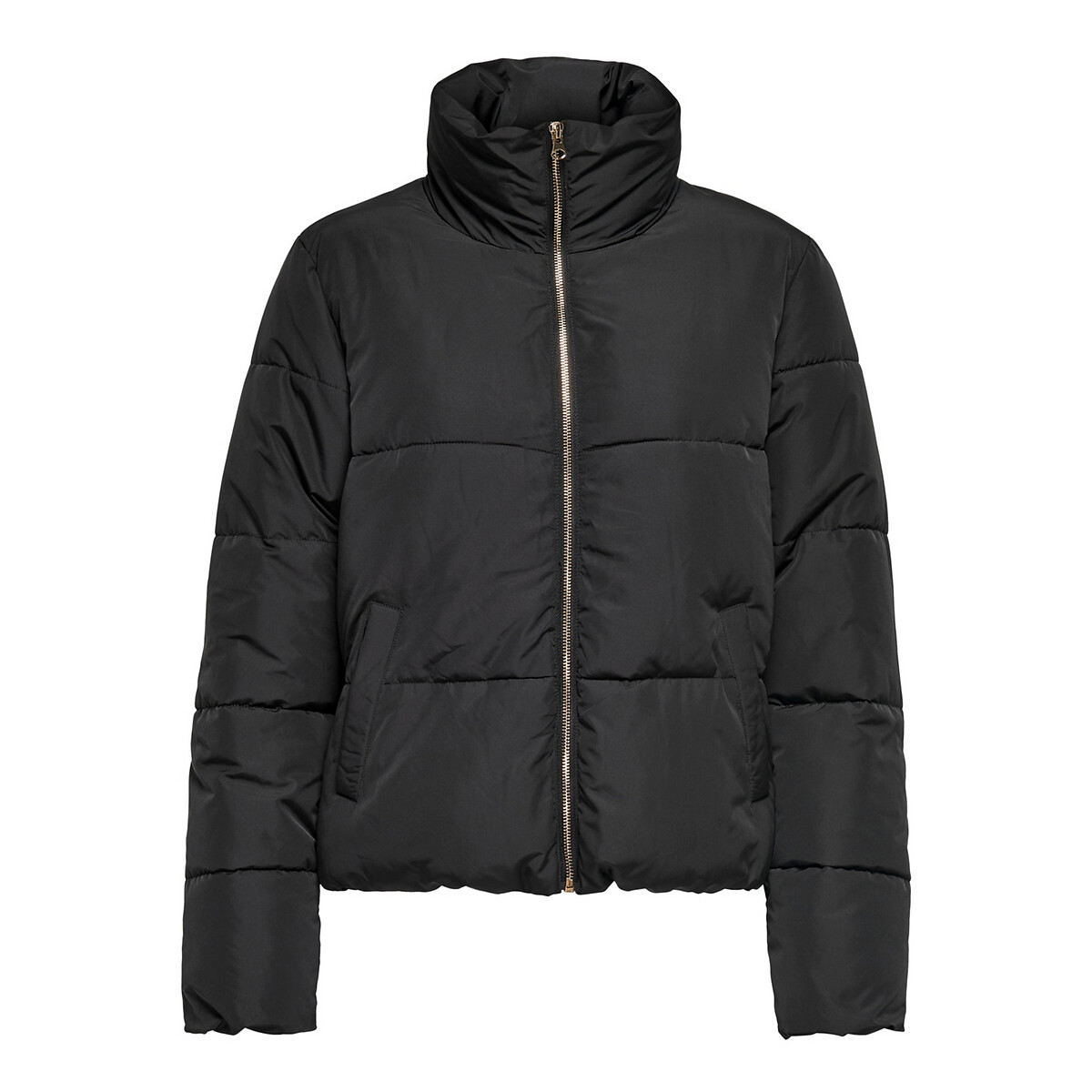 Doudoune courte col montant, zippée noir, JDY