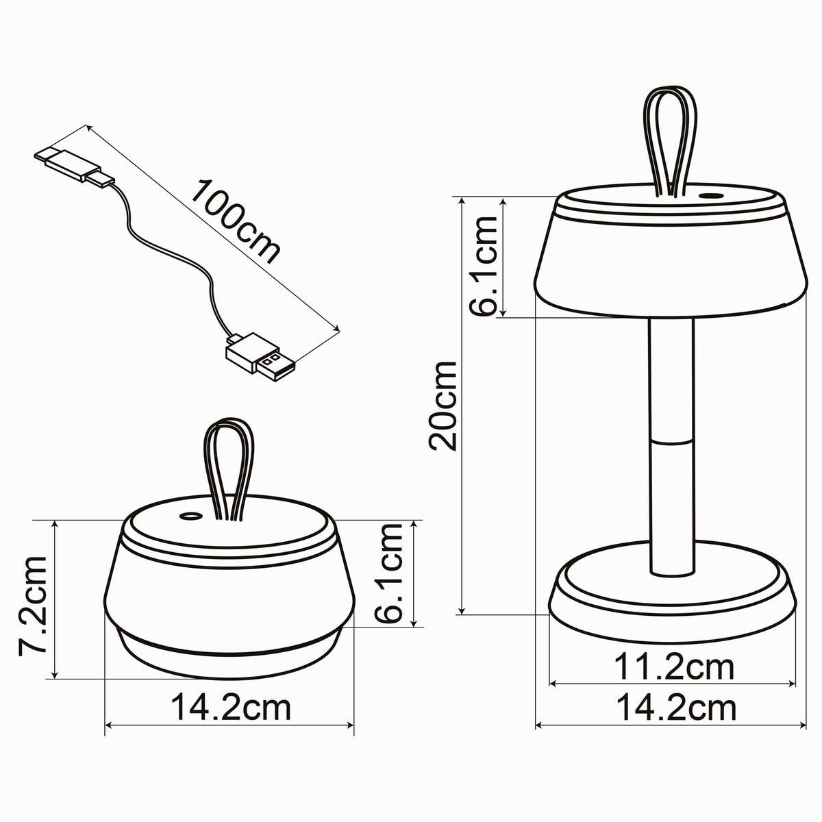 Lampe LED rechargeable, NARSIS rose, INSPIRE