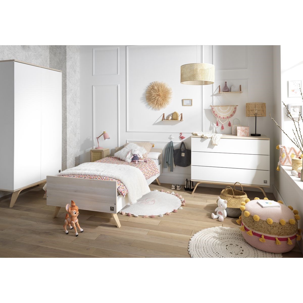 Lit junior en bois beige, SAUTHON