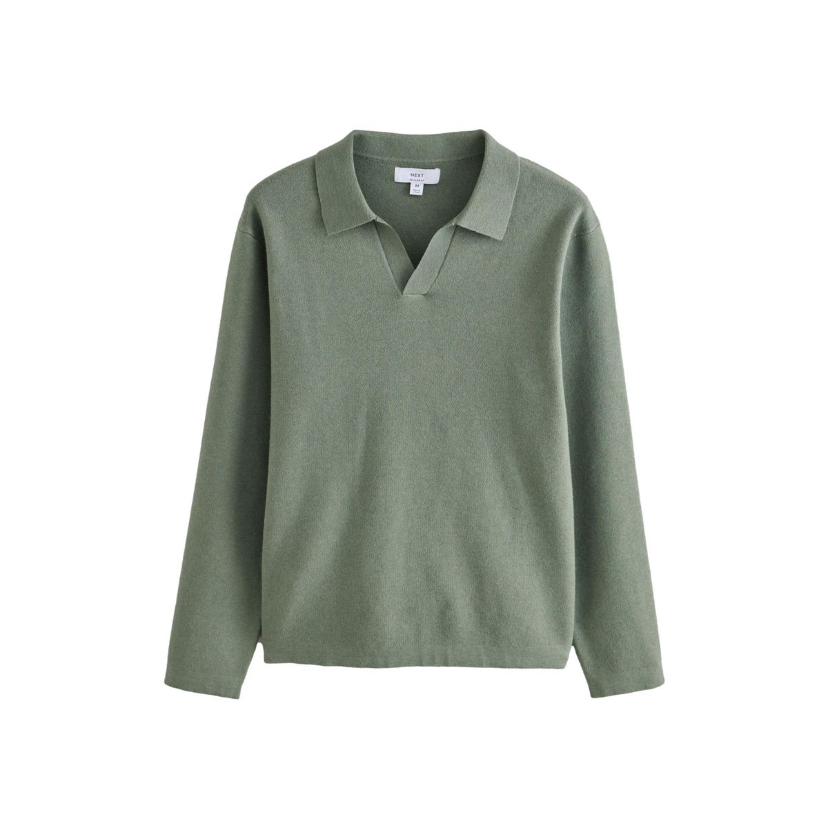 Pull en laine mélangée à col trophy vert sauge, NEXT