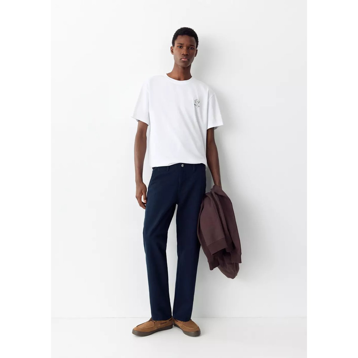 T-shirt 100 % coton imprimé blanc, MANGO TEEN