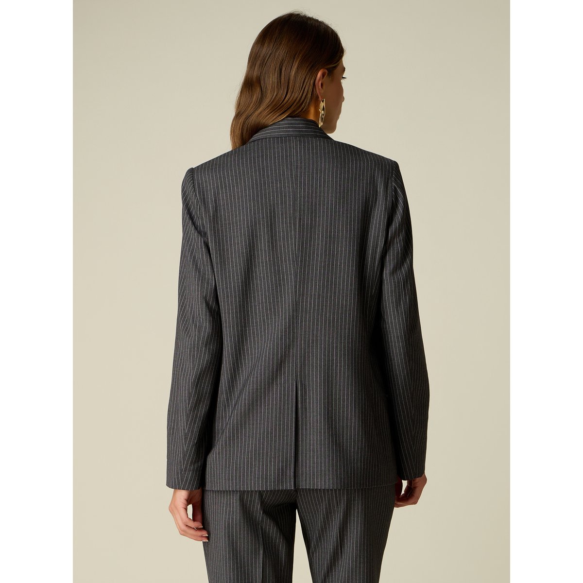 Blazer croisé à rayures tennis gris, OLTRE