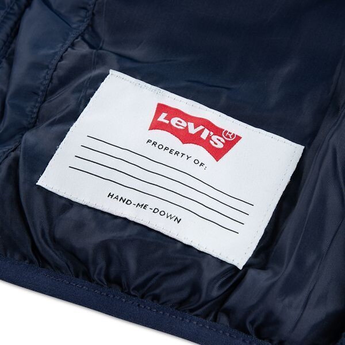 Piumino con cappuccio foderato pile blu, LEVI'S KIDS